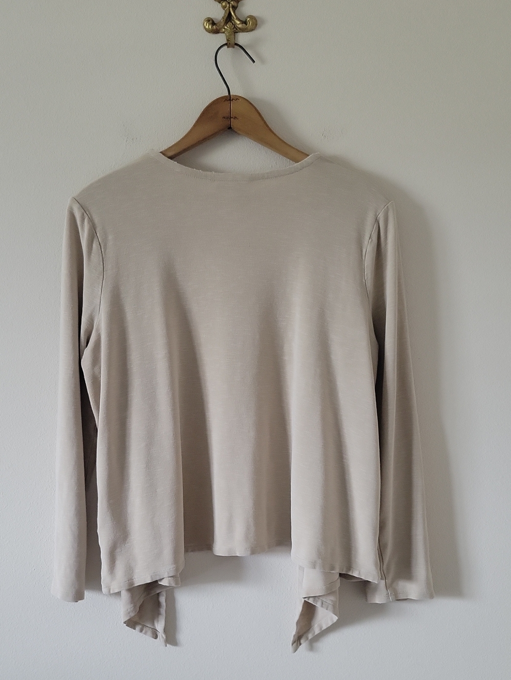 J Jill PureJill Tan Lyocell Linen Open Cardigan Size Large - Picture 3 of 7